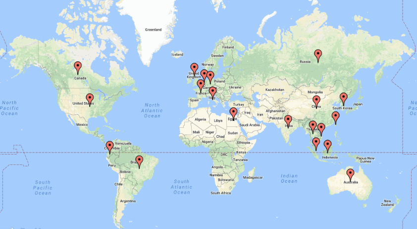 Cyber Security Threat Geolocations July 16-22 2018