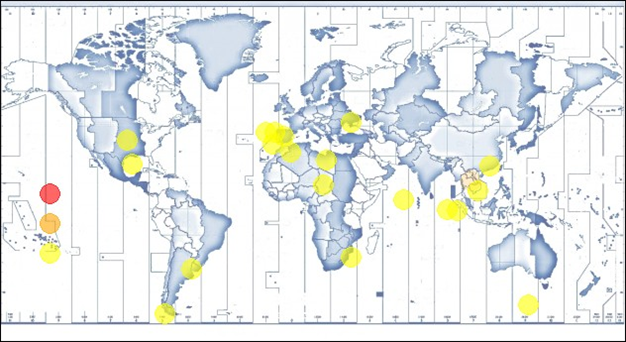 Cyber Security Threat Geolocations Jan 14-20 2018